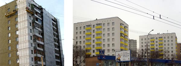 реконструкция жилых домов с помощью облицовки фасада керамогранитом