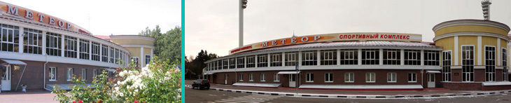 спортивный комплекс МЕТЕОР, облицовка внутреннего фасада (вентилируемый фасад) стадиона