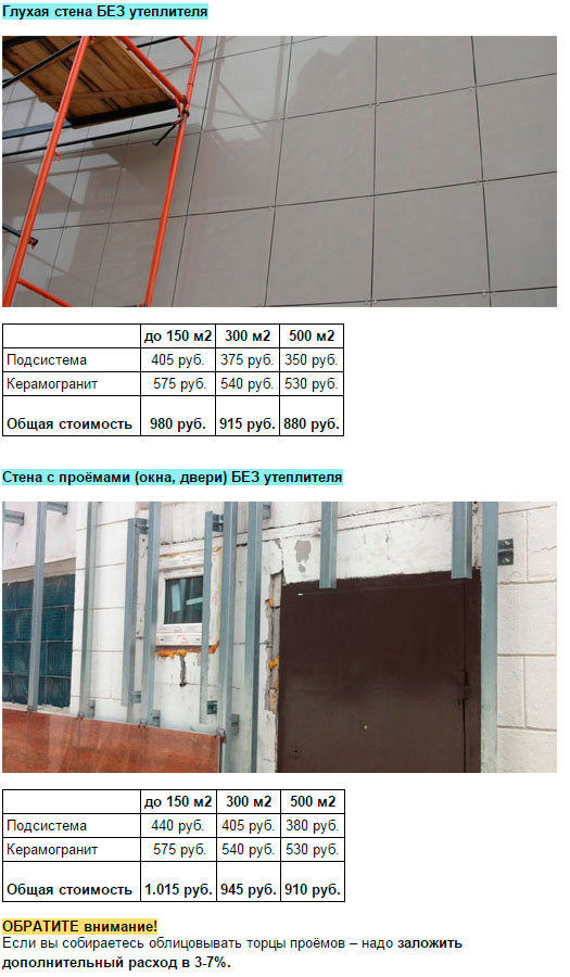 Вентилируемые фасады в Орехово-Зуево