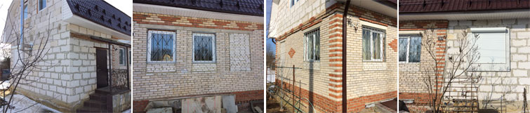 несущие стены дома из разного материала – силикатный кирпич и блоки из газобетона